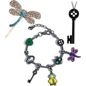 4193 3 Set Bracelet, Keychain Necklace, Hair Clip Accessoriess
